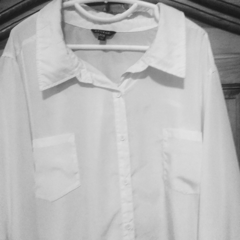 Silky ivory button down shirt